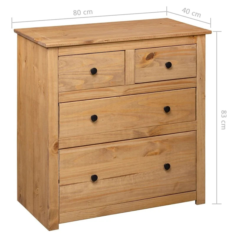 Bedroom storage cabinet/side table/drawer unit, made of pine wood, - 31.5 x 15.7 x 32.7
