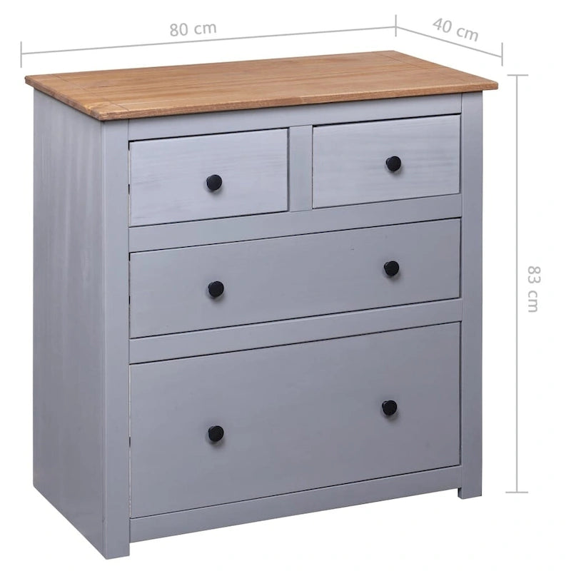Bedroom storage cabinet/side table/drawer unit, made of pine wood, - 31.5 x 15.7 x 32.7