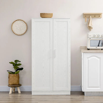 Kitchen Pantry Storage Cabinet, 14-Tier Freestanding Kitchen Cupboard with 2 Doors, Adjustable Shelves for Living Room