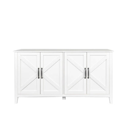 Cabinet with 4 Doors and 4 open shelgves,Freestanding Sideboard Storage Cabinet