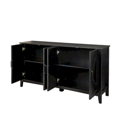 Cabinet with 4 Doors and 4 open shelgves,Freestanding Sideboard Storage Cabinet