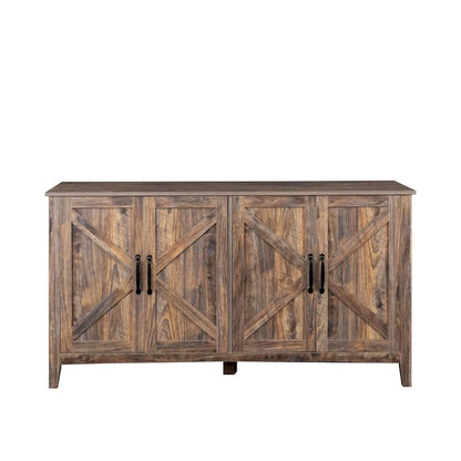 Cabinet with 4 Doors and 4 open shelgves,Freestanding Sideboard Storage Cabinet