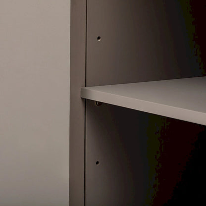 Vertical Striped Door Storage Cabinet with Metal Handles, Adjustable, Suitable for Study, Entryway and Living Room