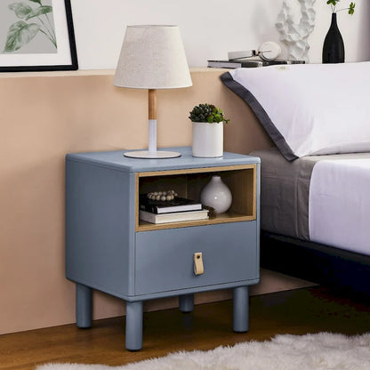 Single drawer bedside table,wooden bedside table, bedside table with drawer, compact bedside table, Nordic style bedside table