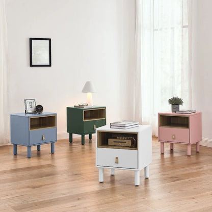 Single drawer bedside table,wooden bedside table, bedside table with drawer, compact bedside table, Nordic style bedside table