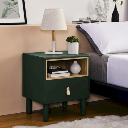 Single drawer bedside table,wooden bedside table, bedside table with drawer, compact bedside table, Nordic style bedside table