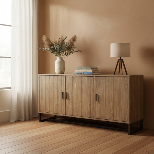 3-door Metal Base Sideboard