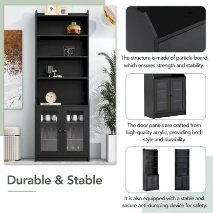 Tall Cabinet with Adjustable Shelves for Living Room