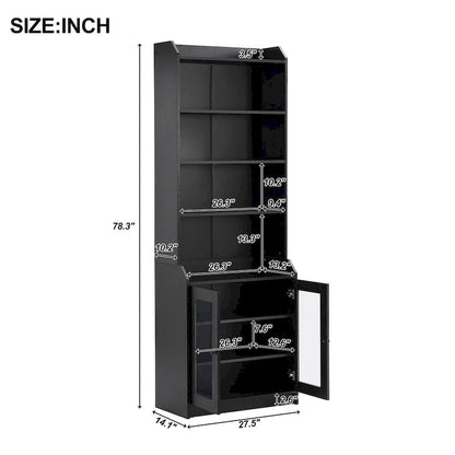 Tall Cabinet with Adjustable Shelves for Living Room