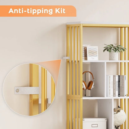 Modern Bookshelf with Drawers - N/A