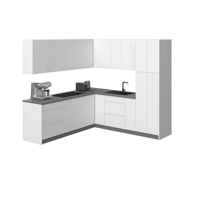 Kitchen Urban Collection White Gloss Color Base Size 8x8Ft Wide - 96x96