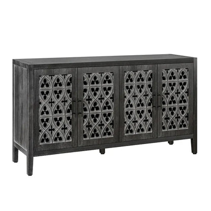 Sideboard Buffet Hollow Four Door Antique Cabinet