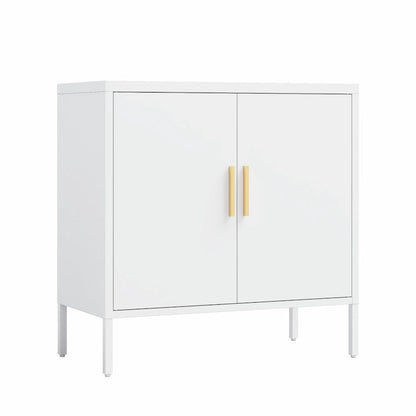 Steel Lockable Garage Storage Cabinet with 2 Doors and 2 Adjustable Shelves
