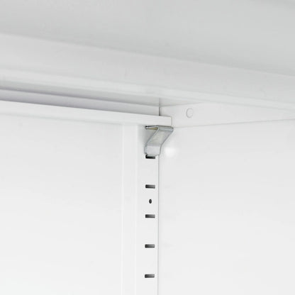 Steel Lockable Garage Storage Cabinet with 2 Doors and 2 Adjustable Shelves