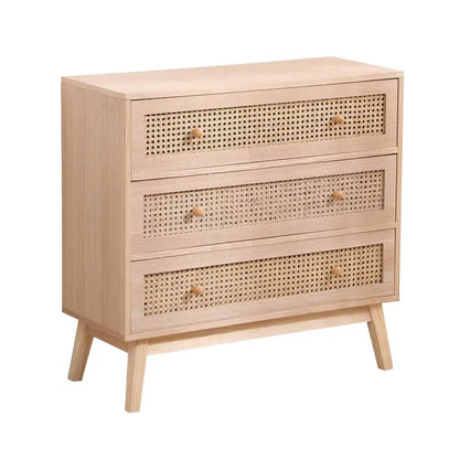 31.5 3-Drawers Rattan Storage Cabinet Rattan Drawer,for Bedroom,Living Room