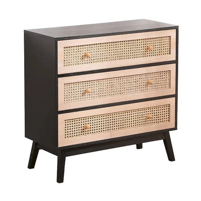 31.5 3-Drawers Rattan Storage Cabinet Rattan Drawer,for Bedroom,Living Room