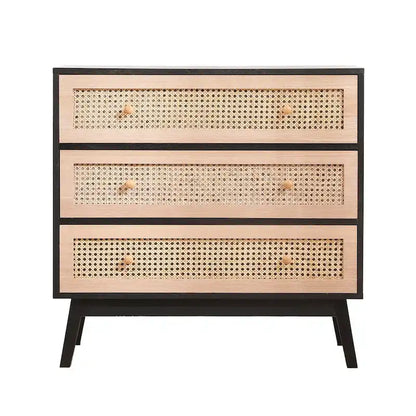 31.5 3-Drawers Rattan Storage Cabinet Rattan Drawer,for Bedroom,Living Room