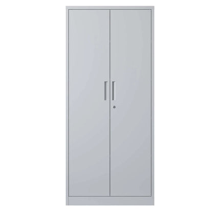 71H Metal Garage Storage Cabinet,White Tool Steel Locking Cabinet with Doors and 3 Adjustable Shelves