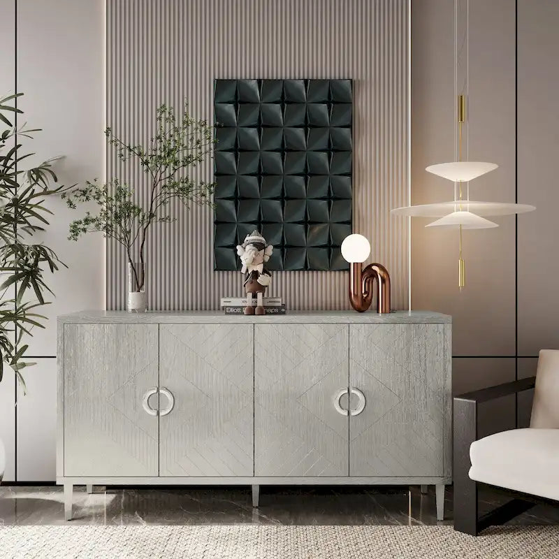 Stylish and Functional 4-Door Storage Cabinet