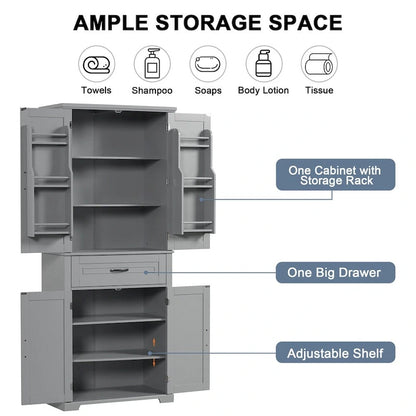 Bathroom Storage Cabinet with Doors and Drawer,Multiple Storage Space
