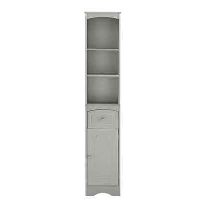 Tall Bathroom Cabinet, Freestanding Storage Cabinet with Drawer, MDF Board, Adjustable Shelf