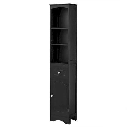 Tall Bathroom Cabinet, Freestanding Storage Cabinet with Drawer, MDF Board, Adjustable Shelf