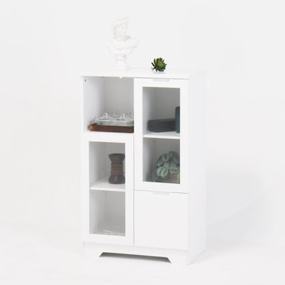 Wooden Floor Cabinet with 2 Glass Doors