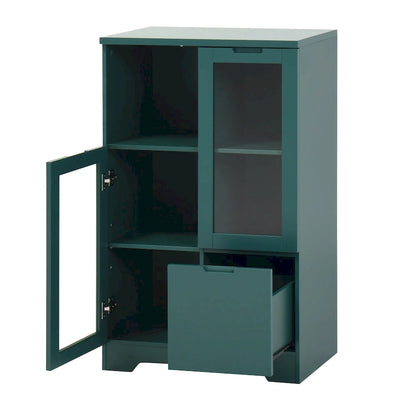 Wooden Floor Cabinet with 2 Glass Doors