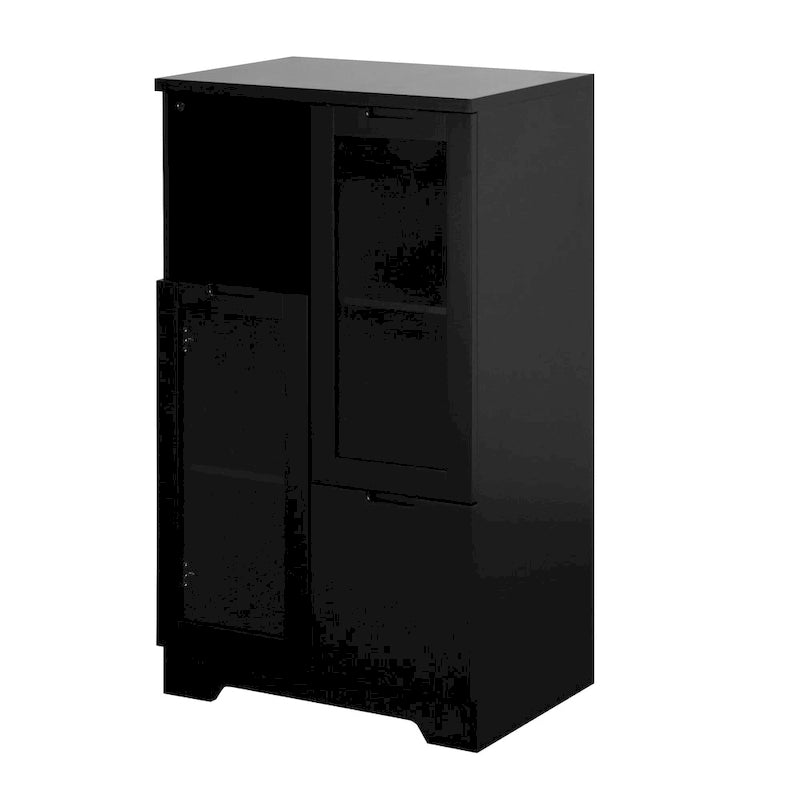Wooden Floor Cabinet with 2 Glass Doors