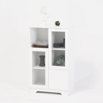 Wooden Floor Cabinet with 2 Glass Doors
