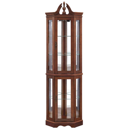 Corner Curio Cabinet with Lights(E26 light bulb not included)