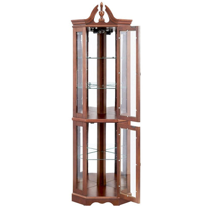 Corner Curio Cabinet with Lights(E26 light bulb not included)