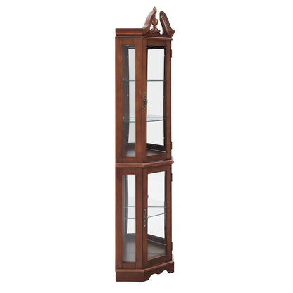 Corner Curio Cabinet with Lights(E26 light bulb not included)