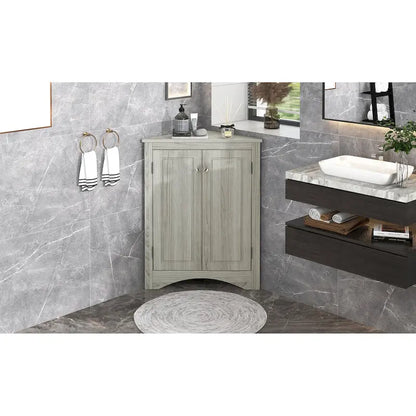 Triangle Bathroom Storage Cabinet with Adjustable Shelves