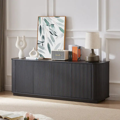 Wooden Vertical Striped Cabinet for Kitchen/Bedroom/Entryway