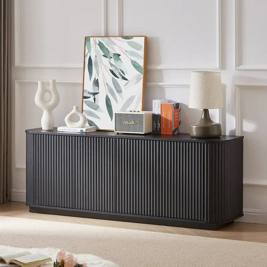 Wooden Vertical Striped Cabinet for Kitchen/Bedroom/Entryway