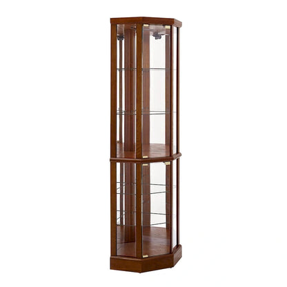 6 Shelf Lighted Corner Curio Cabinet(E26 light bulb not included)